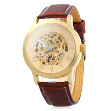 Load image into Gallery viewer, SHENHUA 9269 Men Hollow Automatic Mechanical Watch with Leather Band Roman Scale