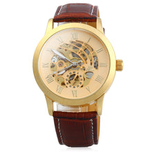 Load image into Gallery viewer, SHENHUA 9269 Men Hollow Automatic Mechanical Watch with Leather Band Roman Scale