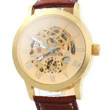 Load image into Gallery viewer, SHENHUA 9269 Men Hollow Automatic Mechanical Watch with Leather Band Roman Scale