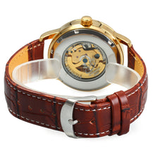 Load image into Gallery viewer, SHENHUA 9269 Men Hollow Automatic Mechanical Watch with Leather Band Roman Scale