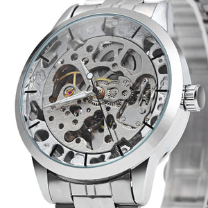 Winner W034 Automatic Mechanical Movement Hollow Out Men Watch with Stainless Steel Band