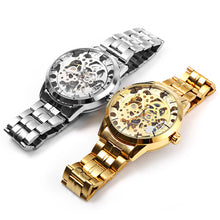 Load image into Gallery viewer, Winner W034 Automatic Mechanical Movement Hollow Out Men Watch with Stainless Steel Band