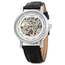 Load image into Gallery viewer, Winner W088 Hollow Out Mechanical Watch with Leather Strap for Male