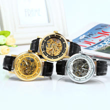 Load image into Gallery viewer, Winner W088 Hollow Out Mechanical Watch with Leather Strap for Male