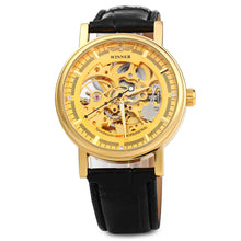 Load image into Gallery viewer, Winner W088 Hollow Out Mechanical Watch with Leather Strap for Male