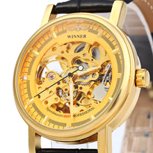 Load image into Gallery viewer, Winner W088 Hollow Out Mechanical Watch with Leather Strap for Male