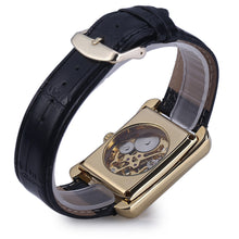 Load image into Gallery viewer, Winner W09 Rectangle Dial Mechanical Hollow Out Watch for Men with Leather Strap