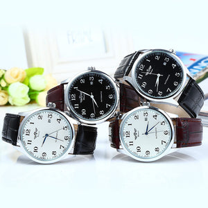 Winner W062 Men Automatic Mechanical Watch with Leather Band Date Display