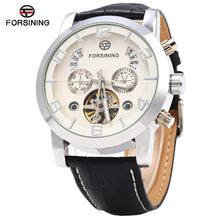 Load image into Gallery viewer, Forsining A165 Tourbillon Automatic Mechanical Watch for Men Leather Band Date Week Month Year Display