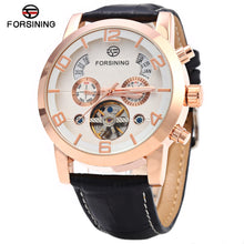 Load image into Gallery viewer, Forsining A165 Tourbillon Automatic Mechanical Watch for Men Leather Band Date Week Month Year Display