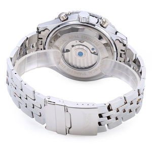 Jaragar F120506 Flywheel Automatic Mechanical Wrist Watch for Male Steel Strap