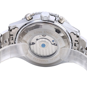 Jaragar F120506 Flywheel Automatic Mechanical Wrist Watch for Male Steel Strap