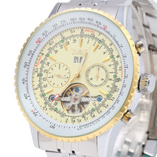 Load image into Gallery viewer, Jaragar F120506 Flywheel Automatic Mechanical Wrist Watch for Male Steel Strap