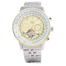 Load image into Gallery viewer, Jaragar F120506 Flywheel Automatic Mechanical Wrist Watch for Male Steel Strap