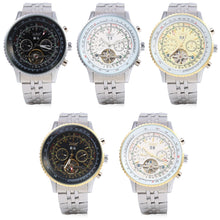 Load image into Gallery viewer, Jaragar F120506 Flywheel Automatic Mechanical Wrist Watch for Male Steel Strap