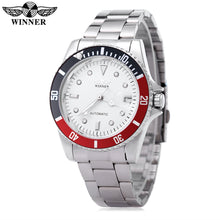 Load image into Gallery viewer, WINNER W042602 Male Automatic Mechanical Watch Date Display Luminous Transparent Back Cover Wristwatch