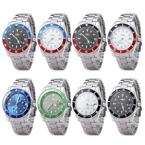 WINNER W042602 Male Automatic Mechanical Watch Date Display Luminous Transparent Back Cover Wristwatch