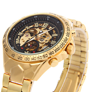 Sewor SWQ18 Retro Male Mechanical Hand Wind Watch Roman Numerals Display Wristwatch