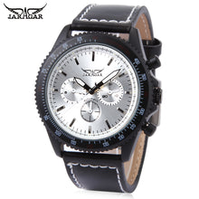 Load image into Gallery viewer, JARAGAR F120540 Male Auto Mechanical Watch Calendar Display Genuine Leather Band Wristwatch