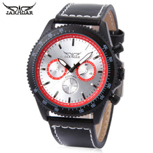 Load image into Gallery viewer, JARAGAR F120540 Male Auto Mechanical Watch Calendar Display Genuine Leather Band Wristwatch