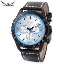 Load image into Gallery viewer, JARAGAR F120540 Male Auto Mechanical Watch Calendar Display Genuine Leather Band Wristwatch