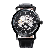 Load image into Gallery viewer, WINNER A540 Male Auto Mechanical Watch Hollow-out Dial Leather Band Wristwatch