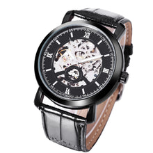 Load image into Gallery viewer, WINNER A540 Male Auto Mechanical Watch Hollow-out Dial Leather Band Wristwatch