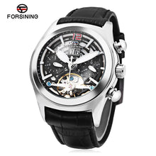 Load image into Gallery viewer, FORSINING A526 Men Auto Mechanical Watch Calendar Display Tourbillon Hemisphere Dial Wristwatch