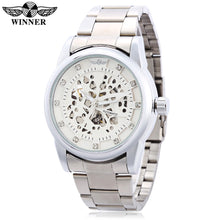 Load image into Gallery viewer, WINNER F2016070703 Male Auto Mechanical Watch Hollow-out Artificial Diamond Dial Wristwatch