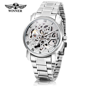 Winner F1205217 Male Auto Mechanical Watch Hollow-out Dial Daily Water Resistance Luminous Wristwatch