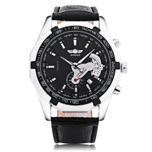 Load image into Gallery viewer, Winner F120535 Men Mechanical Watch Date Display Luminous Leather Band Wristwatch