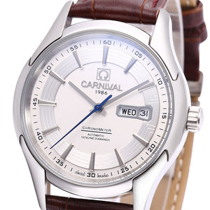 CARNIVAL 8623G Male Auto Mechanical Watch Imported Movt Date Day Display Wristwatch