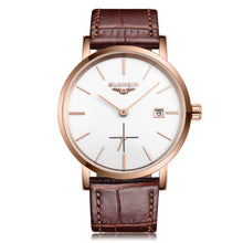 Load image into Gallery viewer, GUANQIN GJ16028 Men Auto Mechanical Watch Working Sub-dial Date Genuine Leather Band Wristwatch