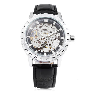 Winner 047 Male Automatic Mechanical Watch Luminous Transparent Movt Men Wristwatch