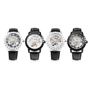 Winner 047 Male Automatic Mechanical Watch Luminous Transparent Movt Men Wristwatch