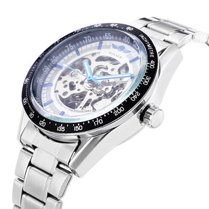 Winner 172 Men Automatic Mechanical Watch Luminous Hollow Movt Wristwatch for Men