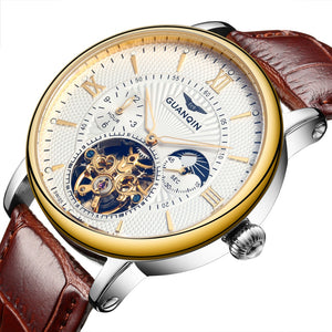 GUANQIN GJ16036 Men Auto Mechanical Watch Chronograph Moon Phase Luminous Wristwatch