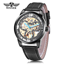 Load image into Gallery viewer, Winner 275 Male Auto Mechanical Watch Wheel Pattern Dial Luminous Men Wristwatch