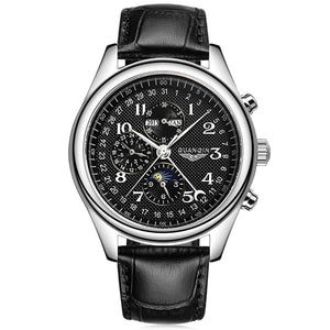 GUANQIN GQ20022 Male Auto Mechanical Watch Moon Phase Calendar 24 Hours System Men Wristwatch